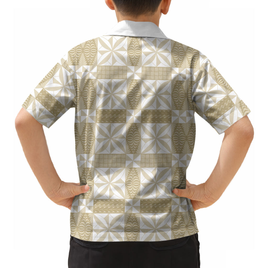 Beige Ngatu Pattern Malo e Lelei Tonga Hawaiian Shirt LT14 - Polynesian Pride