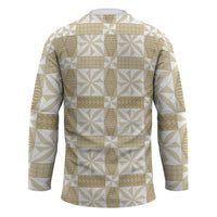 Beige Ngatu Pattern Malo e Lelei Tonga Hockey Jersey LT14 - Polynesian Pride
