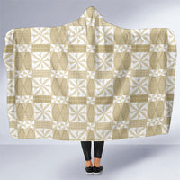 Beige Ngatu Pattern Malo e Lelei Tonga Hooded Blanket LT14 One Size Beige - Polynesian Pride