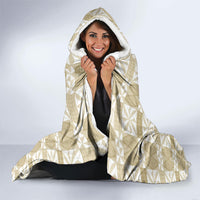 Beige Ngatu Pattern Malo e Lelei Tonga Hooded Blanket LT14 - Polynesian Pride