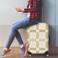 Beige Ngatu Pattern Malo e Lelei Tonga Luggage Cover LT14 - Polynesian Pride