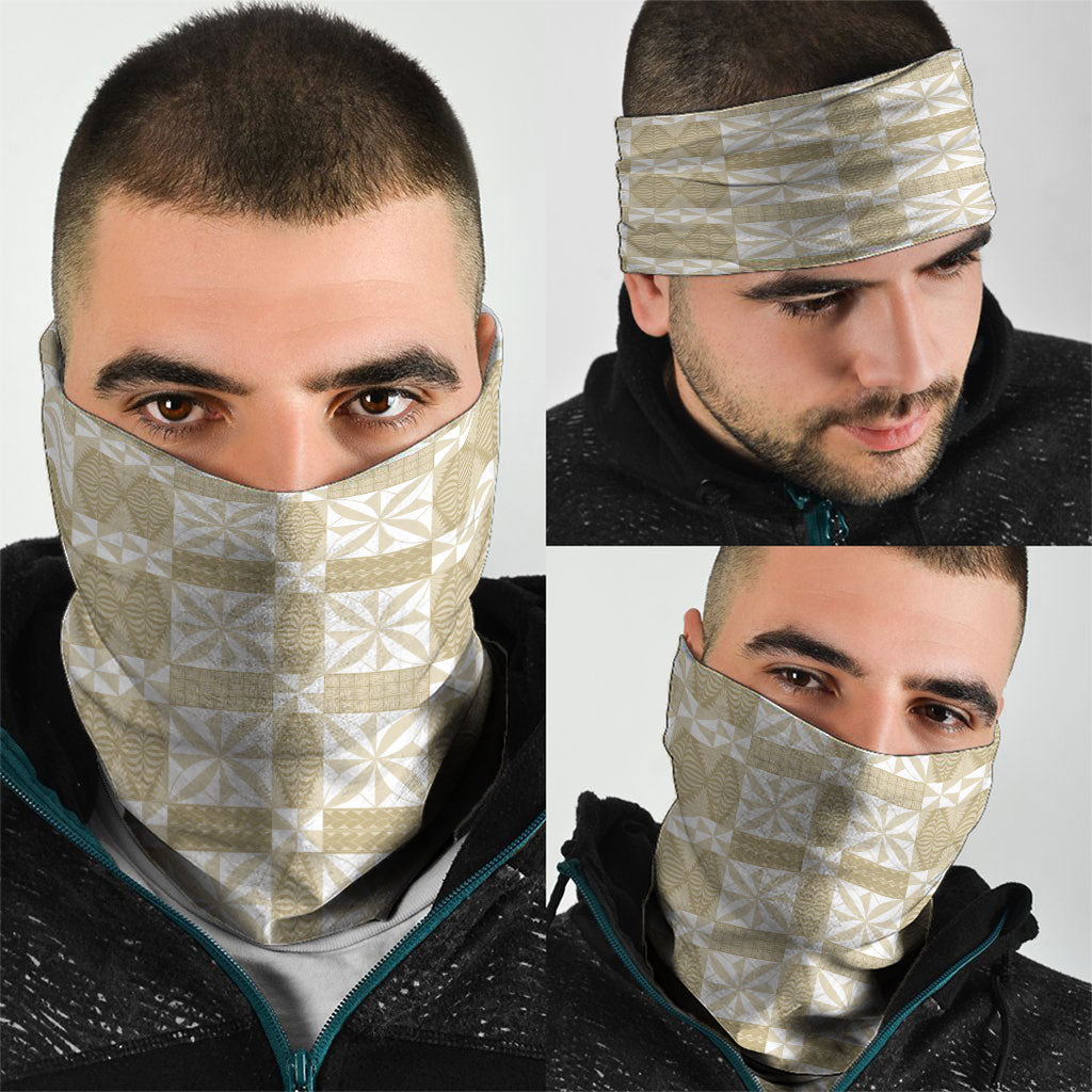 Beige Ngatu Pattern Malo e Lelei Tonga Neck Gaiter LT14 - Polynesian Pride