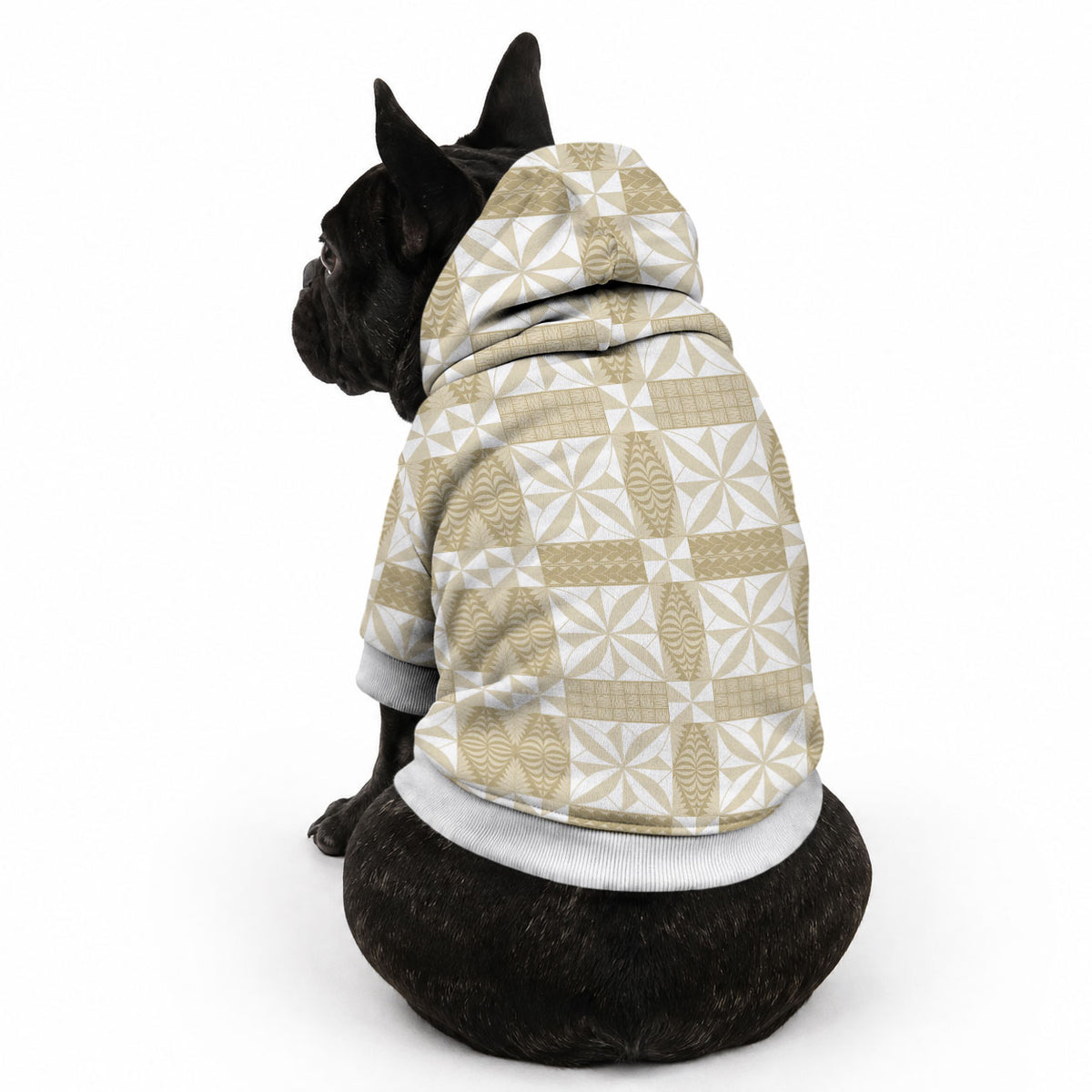 Beige Ngatu Pattern Malo e Lelei Tonga Pet Hoodie LT14 - Polynesian Pride