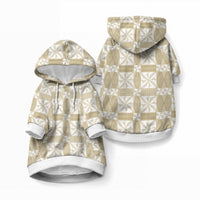 Beige Ngatu Pattern Malo e Lelei Tonga Pet Hoodie LT14 Pullover Beige - Polynesian Pride