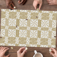 Beige Ngatu Pattern Malo e Lelei Tonga Puzzle LT14 - Polynesian Pride