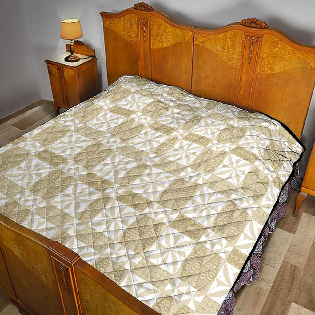 Beige Ngatu Pattern Malo e Lelei Tonga Quilt LT14 - Polynesian Pride