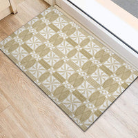 Beige Ngatu Pattern Malo e Lelei Tonga Rubber Doormat LT14 - Polynesian Pride