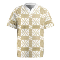 Beige Ngatu Pattern Malo e Lelei Tonga Rugby Jersey LT14 Beige - Polynesian Pride