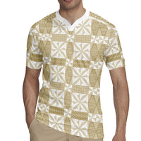 Beige Ngatu Pattern Malo e Lelei Tonga Rugby Jersey LT14 - Polynesian Pride