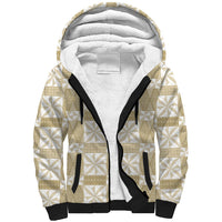 Beige Ngatu Pattern Malo e Lelei Tonga Sherpa Hoodie LT14 Unisex Beige - Polynesian Pride