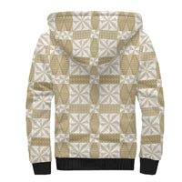 Beige Ngatu Pattern Malo e Lelei Tonga Sherpa Hoodie LT14 - Polynesian Pride