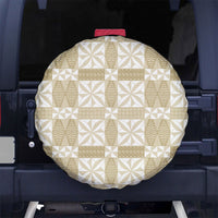 Beige Ngatu Pattern Malo e Lelei Tonga Spare Tire Cover LT14 No hole Beige - Polynesian Pride