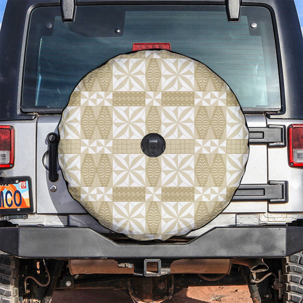 Beige Ngatu Pattern Malo e Lelei Tonga Spare Tire Cover LT14 Beige - Polynesian Pride