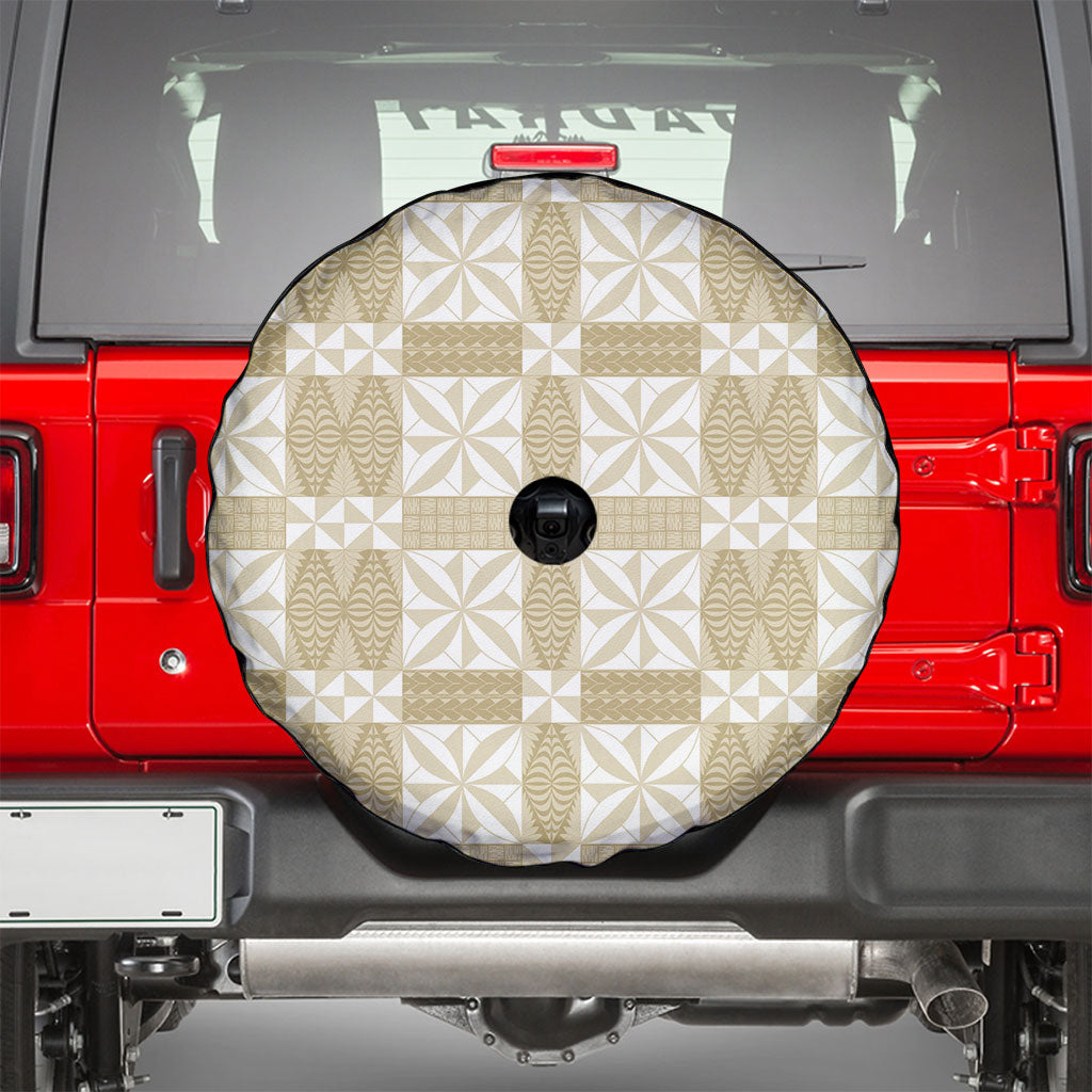 Beige Ngatu Pattern Malo e Lelei Tonga Spare Tire Cover LT14 - Polynesian Pride