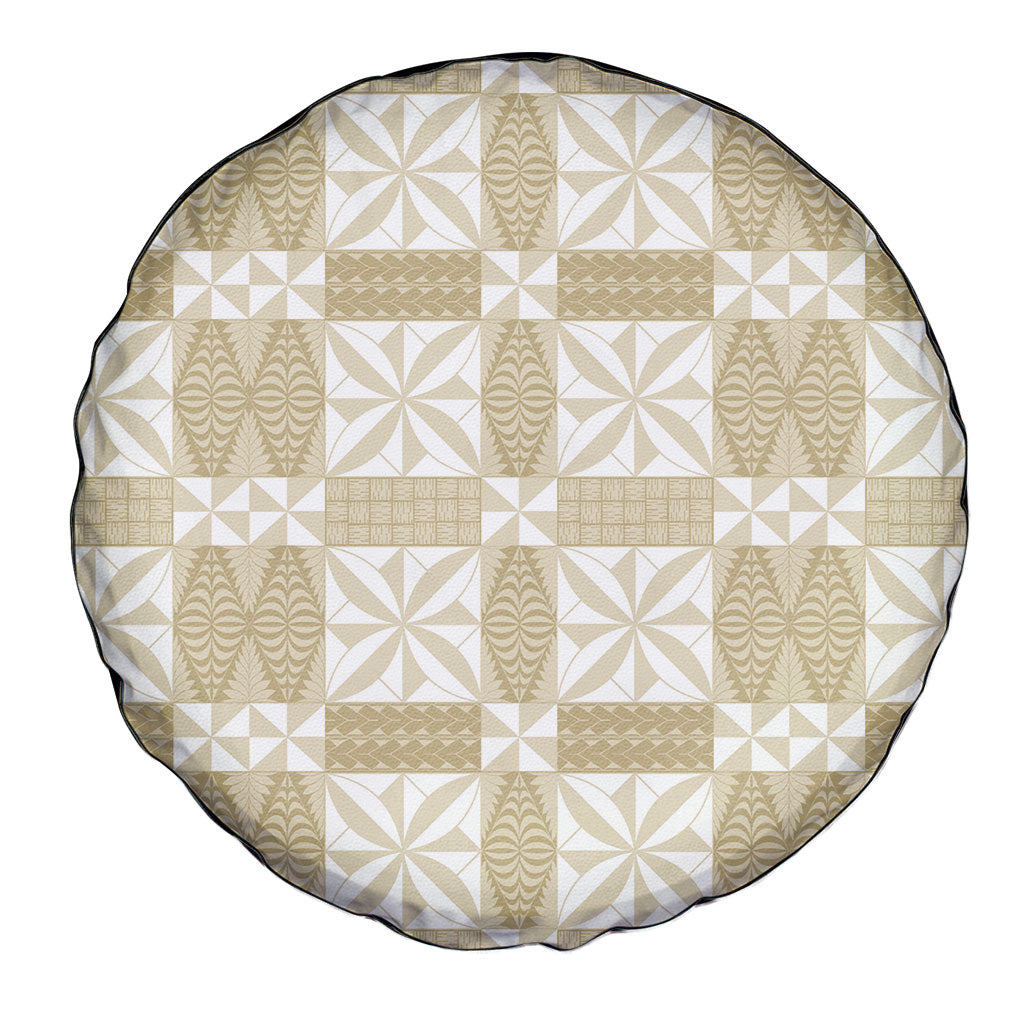 Beige Ngatu Pattern Malo e Lelei Tonga Spare Tire Cover LT14 - Polynesian Pride