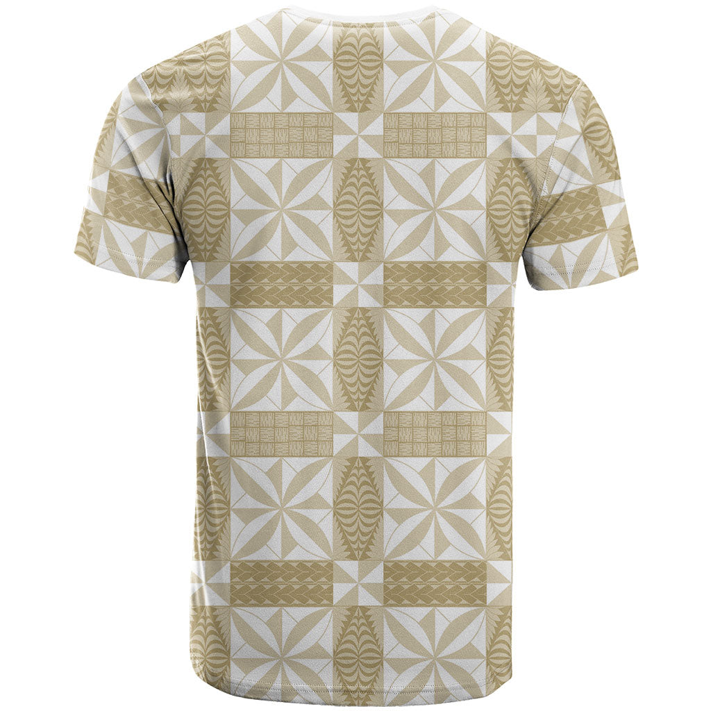 Beige Ngatu Pattern Malo e Lelei Tonga T Shirt LT14 - Polynesian Pride