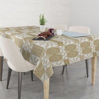 Beige Ngatu Pattern Malo e Lelei Tonga Tablecloth LT14 - Polynesian Pride