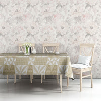 Beige Ngatu Pattern Malo e Lelei Tonga Tablecloth LT14 - Polynesian Pride