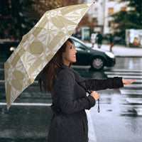 Beige Ngatu Pattern Malo e Lelei Tonga Umbrella LT14 - Polynesian Pride