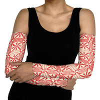 Red Ngatu Pattern Malo e Lelei Tonga Arm Sleeves LT14 - Polynesian Pride