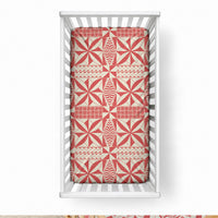 Red Ngatu Pattern Malo e Lelei Tonga Baby Bed Cover LT14 28 × 52 in Red - Polynesian Pride