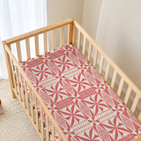 Red Ngatu Pattern Malo e Lelei Tonga Baby Bed Cover LT14 - Polynesian Pride