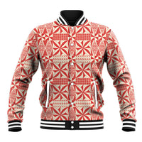 Red Ngatu Pattern Malo e Lelei Tonga Baseball Jacket LT14 Unisex Red - Polynesian Pride