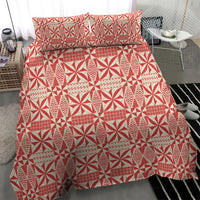 Red Ngatu Pattern Malo e Lelei Tonga Bedding Set LT14 - Polynesian Pride