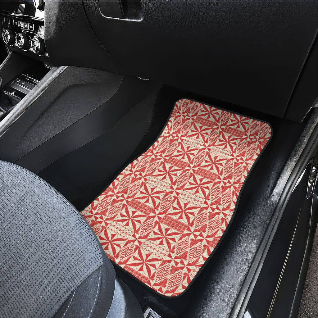 Red Ngatu Pattern Malo e Lelei Tonga Car Mats LT14 - Polynesian Pride