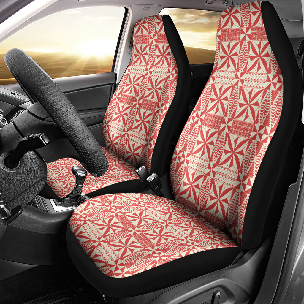 Red Ngatu Pattern Malo e Lelei Tonga Car Seat Cover LT14 - Polynesian Pride
