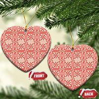 Red Ngatu Pattern Malo e Lelei Tonga Ceramic Ornament