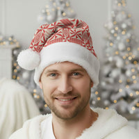 Red Ngatu Pattern Malo e Lelei Tonga Christmas Santa Hat
