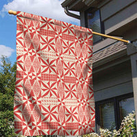 Red Ngatu Pattern Malo e Lelei Tonga Garden Flag LT14 - Polynesian Pride