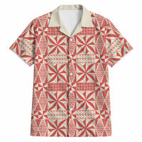 Red Ngatu Pattern Malo e Lelei Tonga Hawaiian Shirt LT14 Red - Polynesian Pride