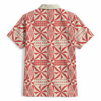 Red Ngatu Pattern Malo e Lelei Tonga Hawaiian Shirt LT14 - Polynesian Pride