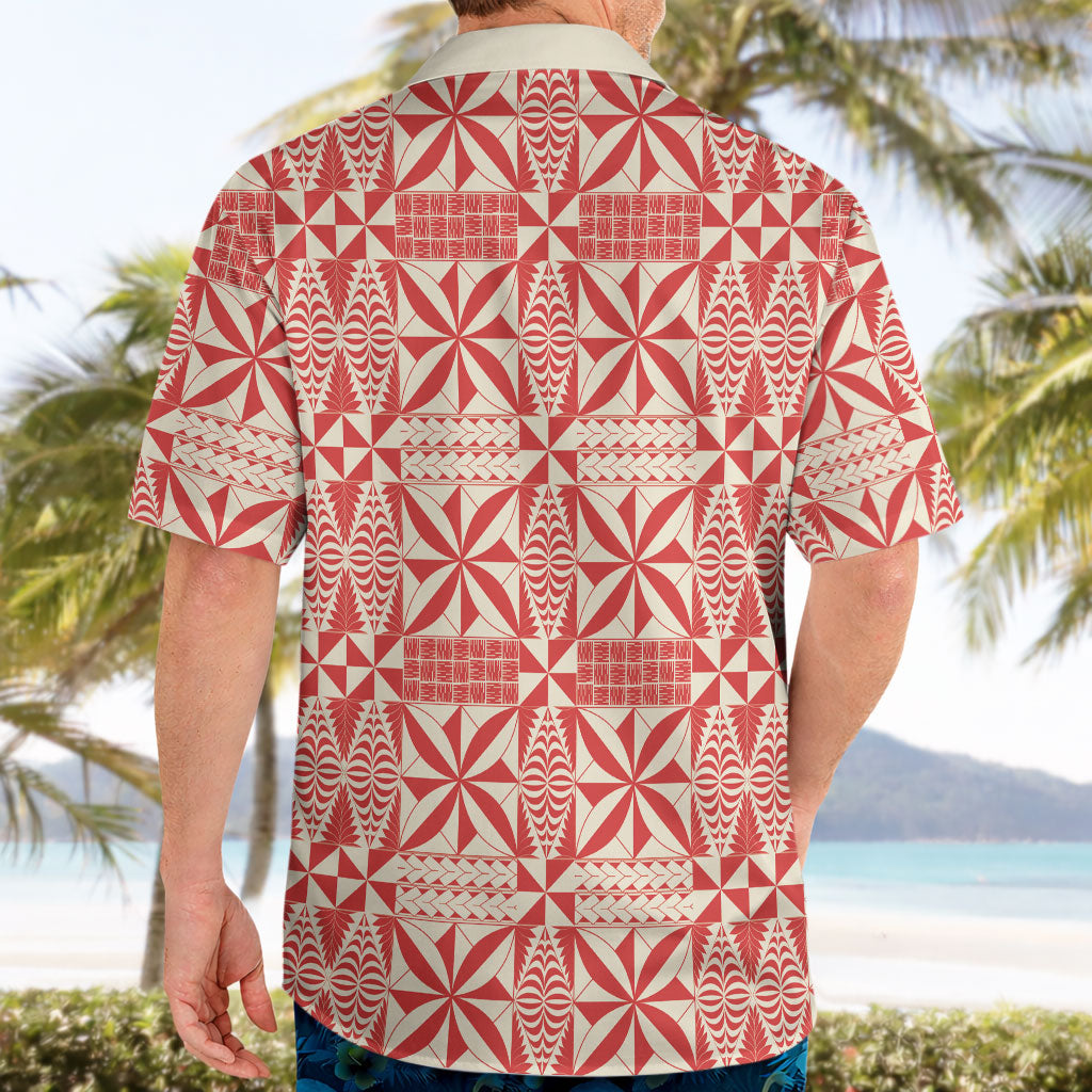 Red Ngatu Pattern Malo e Lelei Tonga Hawaiian Shirt LT14 - Polynesian Pride