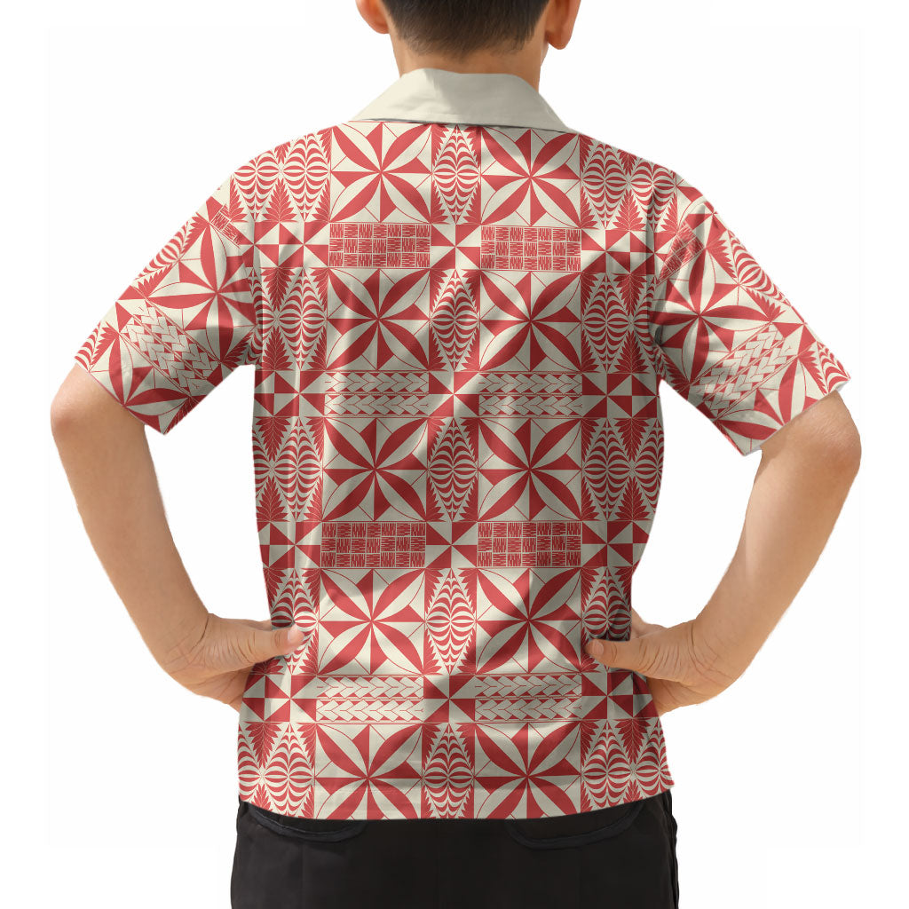 Red Ngatu Pattern Malo e Lelei Tonga Hawaiian Shirt LT14 - Polynesian Pride