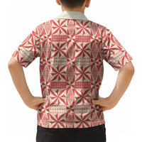 Red Ngatu Pattern Malo e Lelei Tonga Hawaiian Shirt LT14 - Polynesian Pride