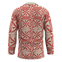 Red Ngatu Pattern Malo e Lelei Tonga Hockey Jersey LT14 - Polynesian Pride