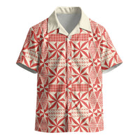 Red Ngatu Pattern Malo e Lelei Tonga Kid Hawaiian Shirt LT14 - Polynesian Pride