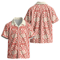 Red Ngatu Pattern Malo e Lelei Tonga Kid Hawaiian Shirt LT14 - Polynesian Pride