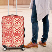 Red Ngatu Pattern Malo e Lelei Tonga Luggage Cover LT14 Red - Polynesian Pride