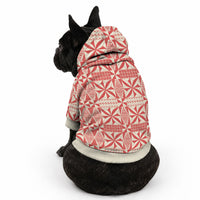 Red Ngatu Pattern Malo e Lelei Tonga Pet Hoodie LT14 - Polynesian Pride