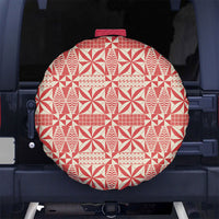 Red Ngatu Pattern Malo e Lelei Tonga Spare Tire Cover LT14 No hole Red - Polynesian Pride