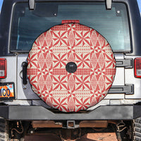 Red Ngatu Pattern Malo e Lelei Tonga Spare Tire Cover LT14 Red - Polynesian Pride