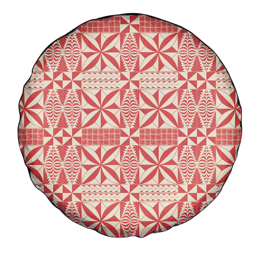 Red Ngatu Pattern Malo e Lelei Tonga Spare Tire Cover LT14 - Polynesian Pride