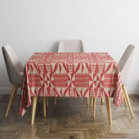 Red Ngatu Pattern Malo e Lelei Tonga Tablecloth LT14 - Polynesian Pride