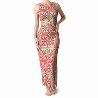 Red Ngatu Pattern Malo e Lelei Tonga Tank Maxi Dress LT14 Women Red - Polynesian Pride