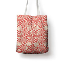 Red Ngatu Pattern Malo e Lelei Tonga Tote Bag LT14 - Polynesian Pride