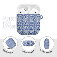 Blue Ngatu Pattern Malo e Lelei Tonga AirPods Case LT14 - Polynesian Pride